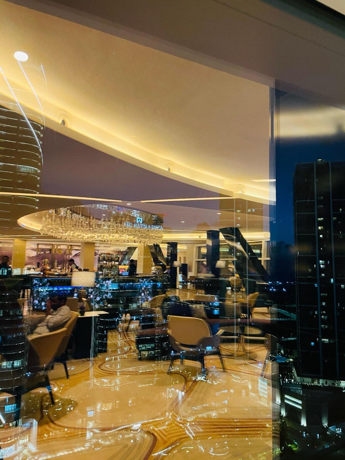 The lounge at night